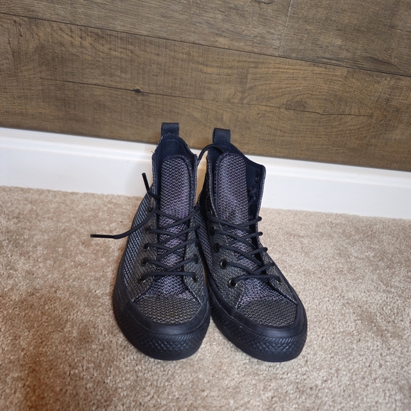 Black High-Top Converse Cushioned Sneakers Mens 6 Womans 8 - Picture 2 of 8